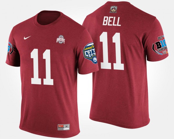 Ohio State Buckeyes Vonn Bell Men's #11 Big Ten Conference Cotton Bowl Bowl Game Scarlet College Football T-Shirt 2404DKAB7